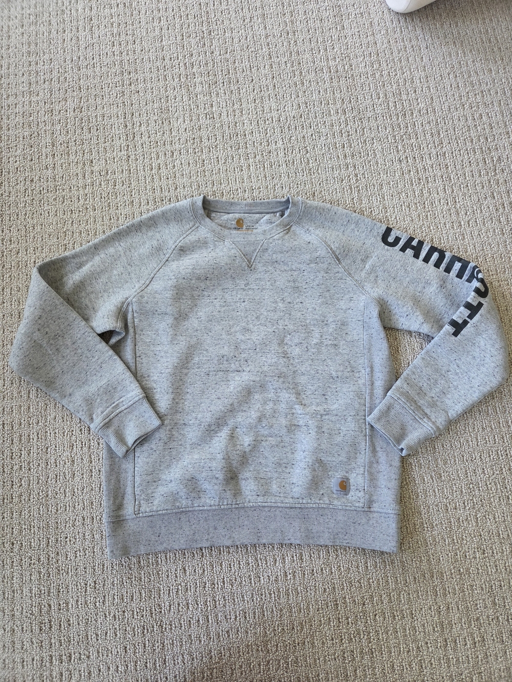 Carhartt Gray Crewneck Sweatshirt with Sleeve Logo